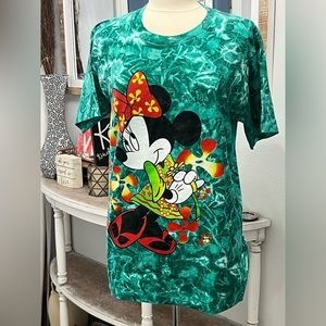 Disney Minnie Mouse Tie‎ Dye style T-shirt 90s Vintage